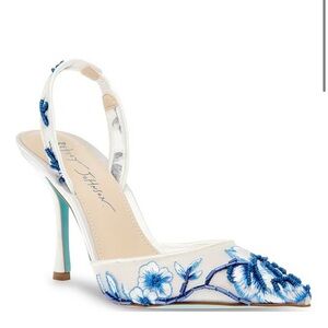 Betsey Johnson Blue Floral Heels